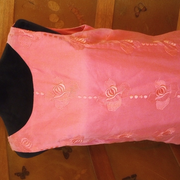 VTG Pastel Pink Silk Dress - Picture 2 of 13